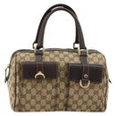 GUCCI GG Canvas Abbey Hand Bag Beige Gold 153026 Auth 179083-2