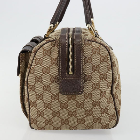 GUCCI GG Canvas Abbey Hand Bag Beige Gold 153026 Auth 179083