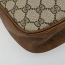 GUCCI GG Supreme Web Sherry Line Shoulder Bag PVC Beige Gold Red Auth 179084-15