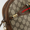 GUCCI GG Supreme Web Sherry Line Shoulder Bag PVC Beige Gold Red Auth 179084-19