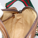 GUCCI GG Supreme Web Sherry Line Shoulder Bag PVC Beige Gold Red Auth 179084-21