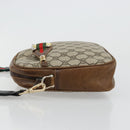 GUCCI GG Supreme Web Sherry Line Shoulder Bag PVC Beige Gold Red Auth 179084-4