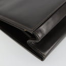 FENDI Hand Bag Leather Black Gold Auth 179086A-11