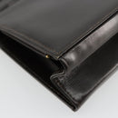 FENDI Hand Bag Leather Black Gold Auth 179086A-13