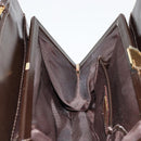 FENDI Hand Bag Leather Black Gold Auth 179086A-18