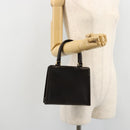FENDI Hand Bag Leather Black Gold Auth 179086A-22