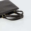 FENDI Hand Bag Leather Black Gold Auth 179086A-7