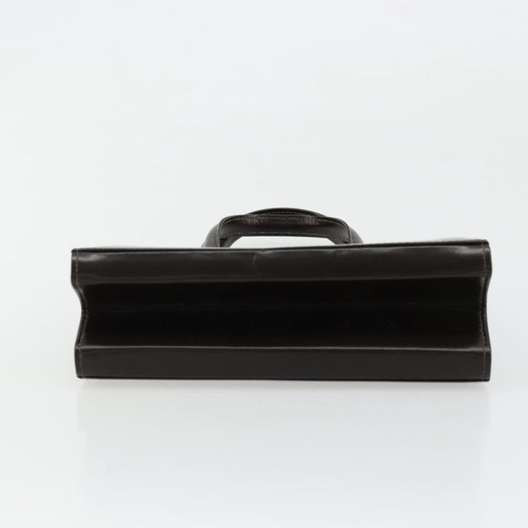 FENDI Hand Bag Leather Black Gold Auth 179086A