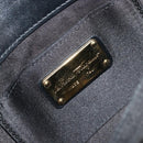 Salvatore Ferragamo Gancini Chain Shoulder Bag Satin Black Gold Auth 179087-18