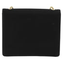 Salvatore Ferragamo Gancini Chain Shoulder Bag Satin Black Gold Auth 179087-2