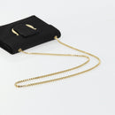 Salvatore Ferragamo Gancini Chain Shoulder Bag Satin Black Gold Auth 179087-7