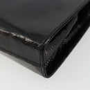 Salvatore Ferragamo Gancini Chain Bag Leather Embossed Black Gold Auth 179088A-12