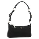 PRADA Shoulder Bag Nylon Black Silver Auth 179091A-1