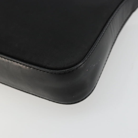 PRADA Shoulder Bag Nylon Black Silver Auth 179091A