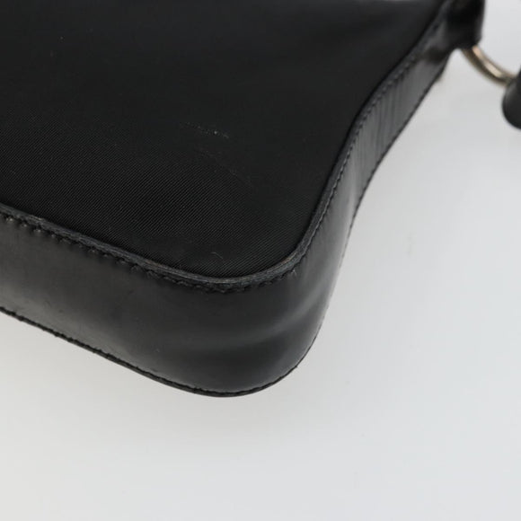 PRADA Shoulder Bag Nylon Black Silver Auth 179091A