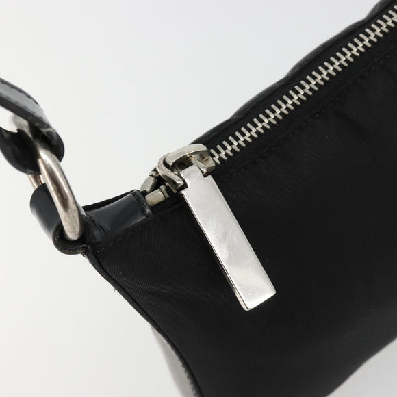 PRADA Shoulder Bag Nylon Black Silver Auth 179091A