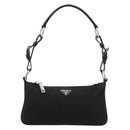 PRADA Shoulder Bag Nylon Black Silver Auth 179091A-13