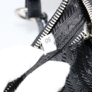 PRADA Shoulder Bag Nylon Black Silver Auth 179091A-11