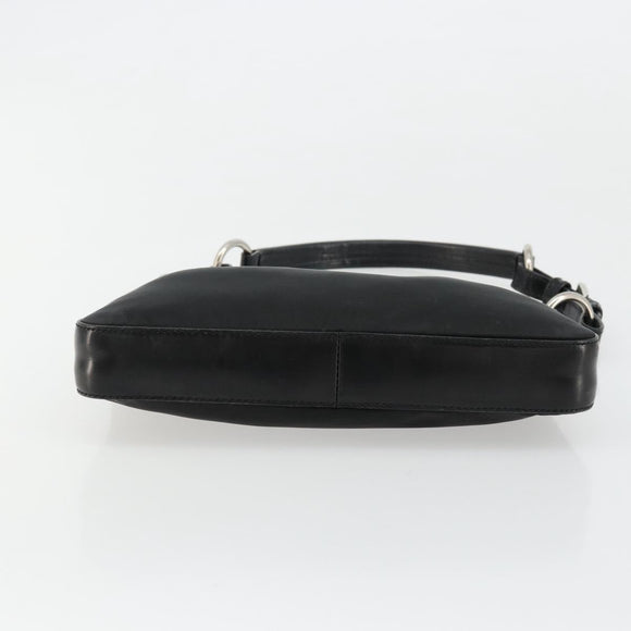 PRADA Shoulder Bag Nylon Black Silver Auth 179091A