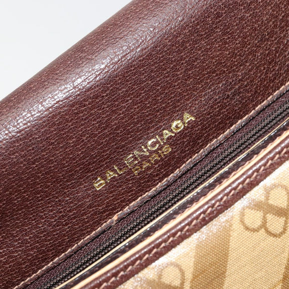 BALENCIAGA Umhängetasche beschichtete Leinwand Gold Beige Auth 179093A
