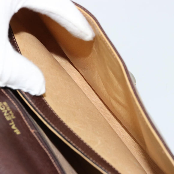 BALENCIAGA Umhängetasche beschichtete Leinwand Gold Beige Auth 179093A