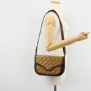 BALENCIAGA Shoulder Bag Coated Canvas Gold Beige Auth 179093A-24