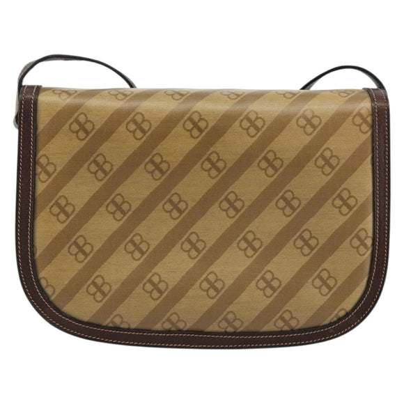 BALENCIAGA Umhängetasche beschichtete Leinwand Gold Beige Auth 179093A