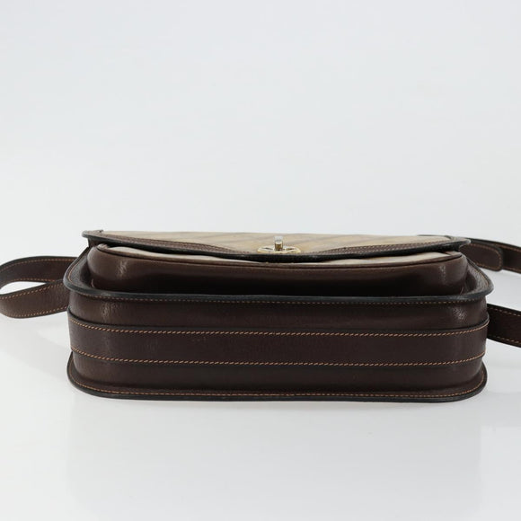 BALENCIAGA Umhängetasche beschichtete Leinwand Gold Beige Auth 179093A