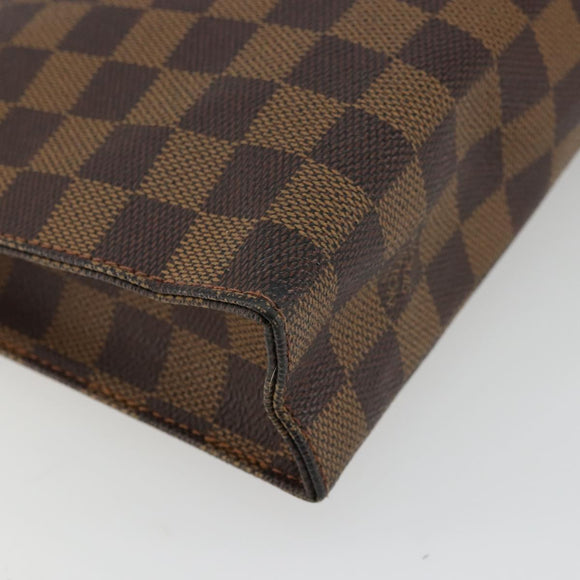 LOUIS VUITTON Damier Ebene Poche Toilette 26 Pouch N47543 LV Auth 179094