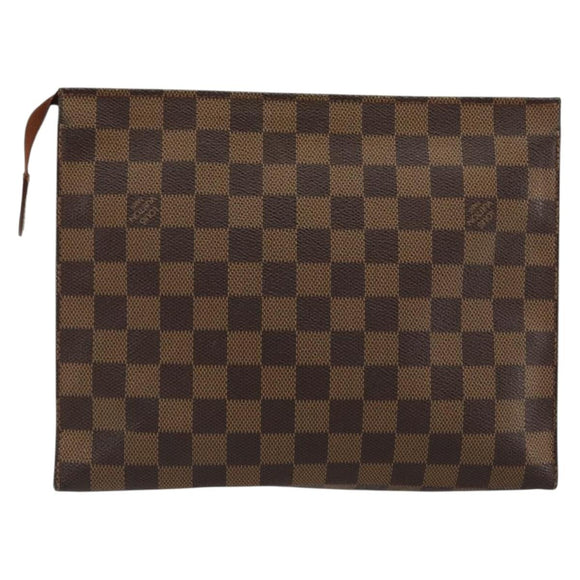 LOUIS VUITTON Damier Ebene Poche Toilette 26 Pouch N47543 LV Auth 179094