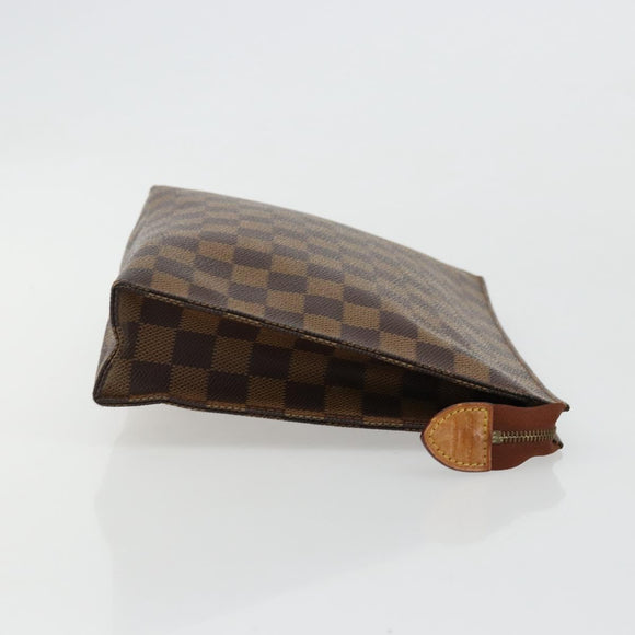 LOUIS VUITTON Damier Ebene Poche Toilette 26 Pouch N47543 LV Auth 179094