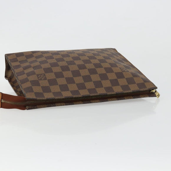 LOUIS VUITTON Damier Ebene Poche Toilette 26 Pouch N47543 LV Auth 179094