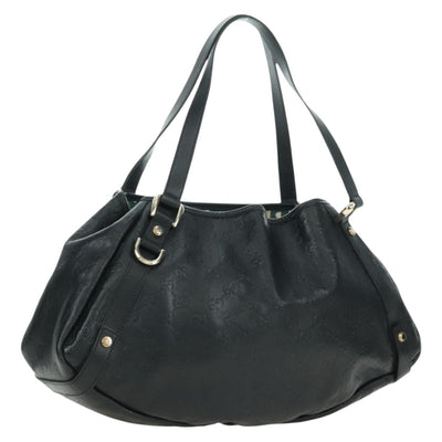 GUCCI Guccissima GG Canvas Abbey Tote Bag Leather Black Gold 130736 Auth 179098V