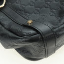 GUCCI Guccissima GG Canvas Abbey Tote Bag Leather Black Gold 130736 Auth 179098V-10