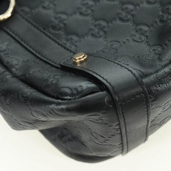 GUCCI Guccissima GG Canvas Abbey Tote Bag Leather Black Gold 130736 Auth 179098V