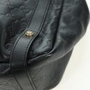 GUCCI Guccissima GG Canvas Abbey Tote Bag Leather Black Gold 130736 Auth 179098V-11