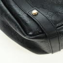 GUCCI Guccissima GG Canvas Abbey Tote Bag Leather Black Gold 130736 Auth 179098V-12