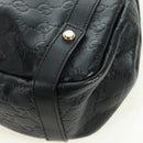 GUCCI Guccissima GG Canvas Abbey Tote Bag Leather Black Gold 130736 Auth 179098V-13