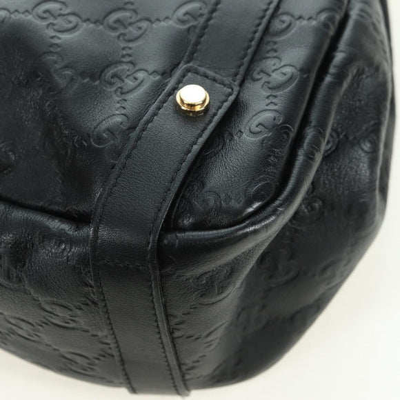 GUCCI Guccissima GG Canvas Abbey Tote Bag Leather Black Gold 130736 Auth 179098V
