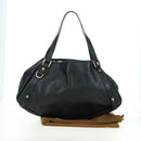 GUCCI Guccissima GG Canvas Abbey Tote Bag Leather Black Gold 130736 Auth 179098V-23