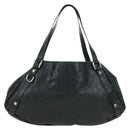 GUCCI Guccissima GG Canvas Abbey Tote Bag Leather Black Gold 130736 Auth 179098V-3