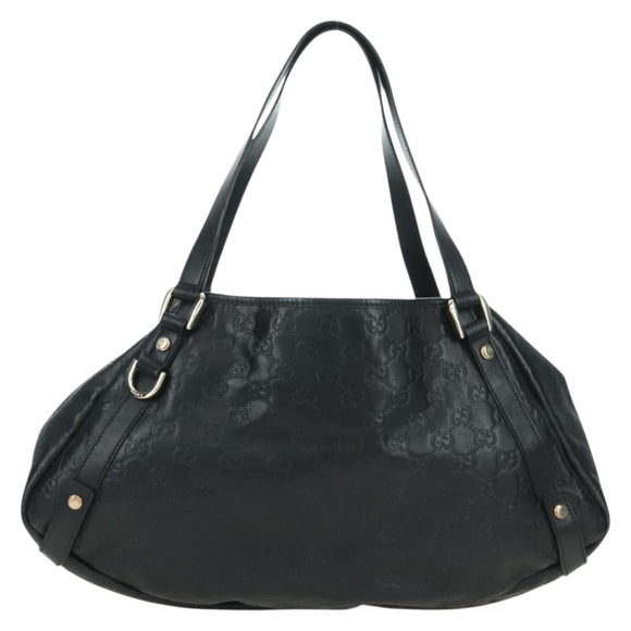 GUCCI Guccissima GG Canvas Abbey Tote Bag Leather Black Gold 130736 Auth 179098V