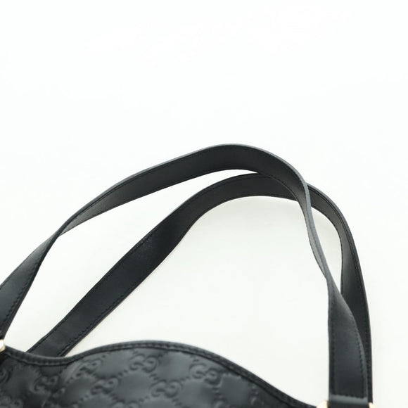 GUCCI Guccissima GG Canvas Abbey Tote Bag Leather Black Gold 130736 Auth 179098V