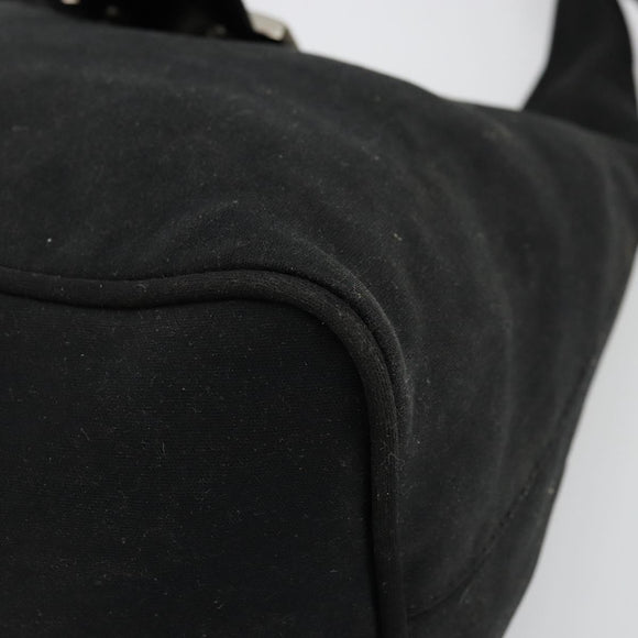 FENDI Mamma Baguette Shoulder Bag Nylon Black Silver Auth 179099
