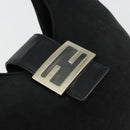 FENDI Mamma Baguette Shoulder Bag Nylon Black Silver Auth 179099-18