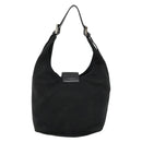 FENDI Mamma Baguette Shoulder Bag Nylon Black Silver Auth 179099-2