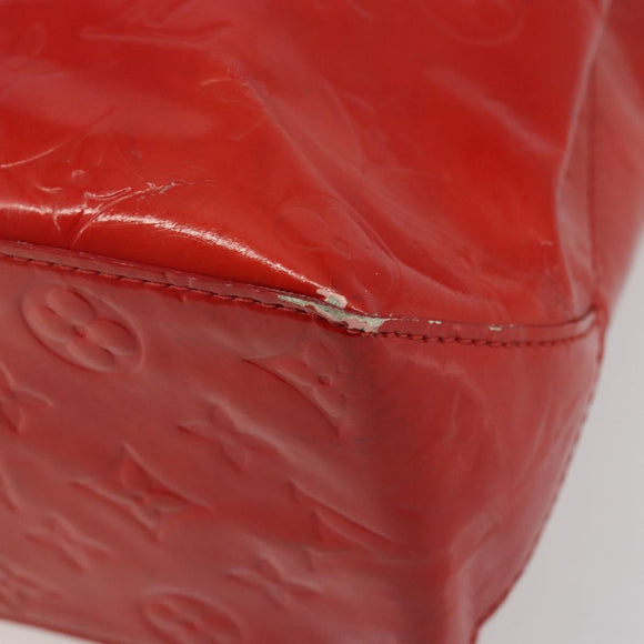 LOUIS VUITTON Monogram Vernis Reade MM Hand Bag Red Rouge M91086 LV Auth 179101