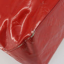 LOUIS VUITTON Monogram Vernis Reade MM Hand Bag Red Rouge M91086 LV Auth 179101-16