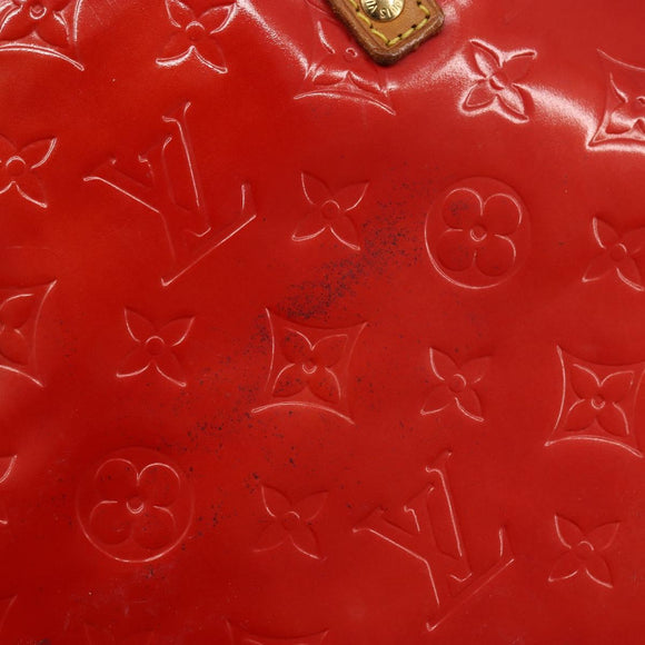 LOUIS VUITTON Monogram Vernis Reade MM Hand Bag Red Rouge M91086 LV Auth 179101