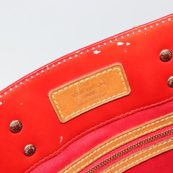 LOUIS VUITTON Monogram Vernis Reade MM Hand Bag Red Rouge M91086 LV Auth 179101